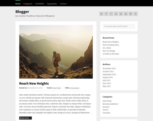 Blogger Free WordPress Theme