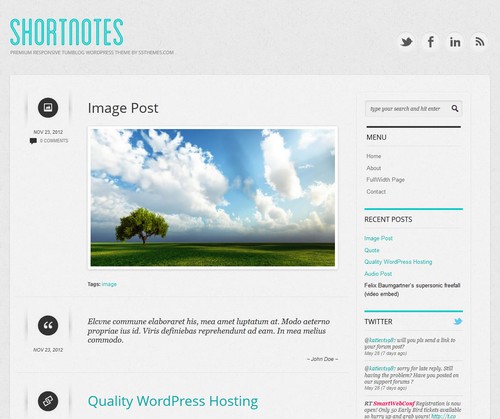 Shortnotes WordPress Theme